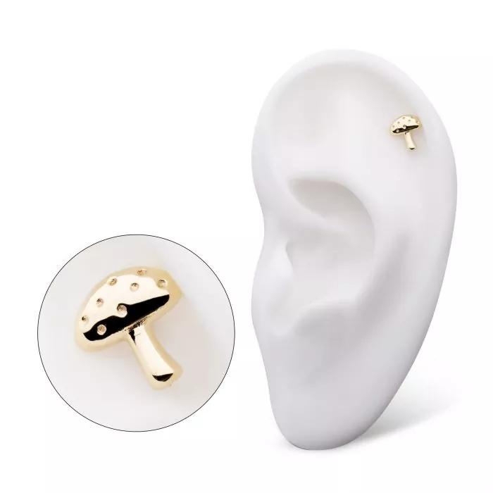 14k Yellow Gold Mushroom