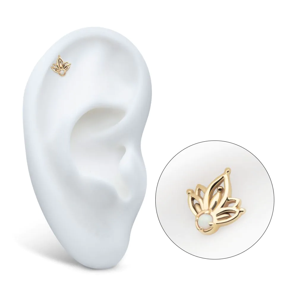 14k Gold White Opal Petal