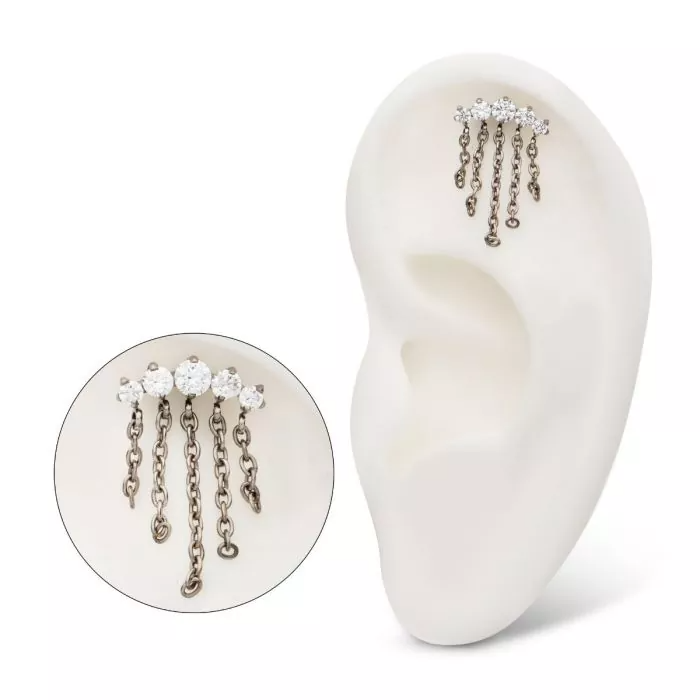 5-Gem Prong-Set Swarovski® Cluster w/ Chains