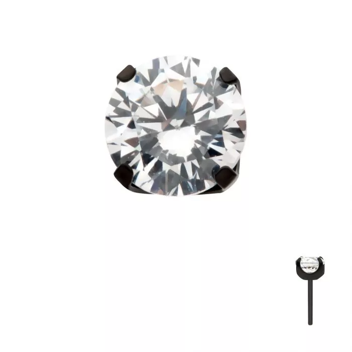 Black Prong-Set Single Gem
