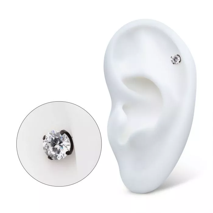 Black Prong-Set Single Gem