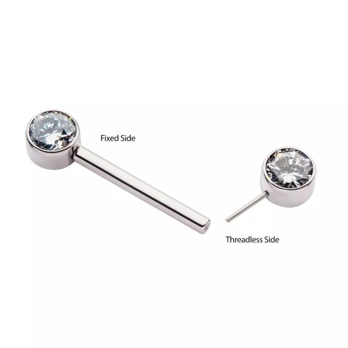 Threadless Bezel Nipple Barbell