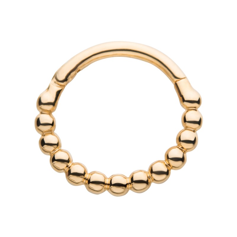 14k Gold Beaded Edge Clicker