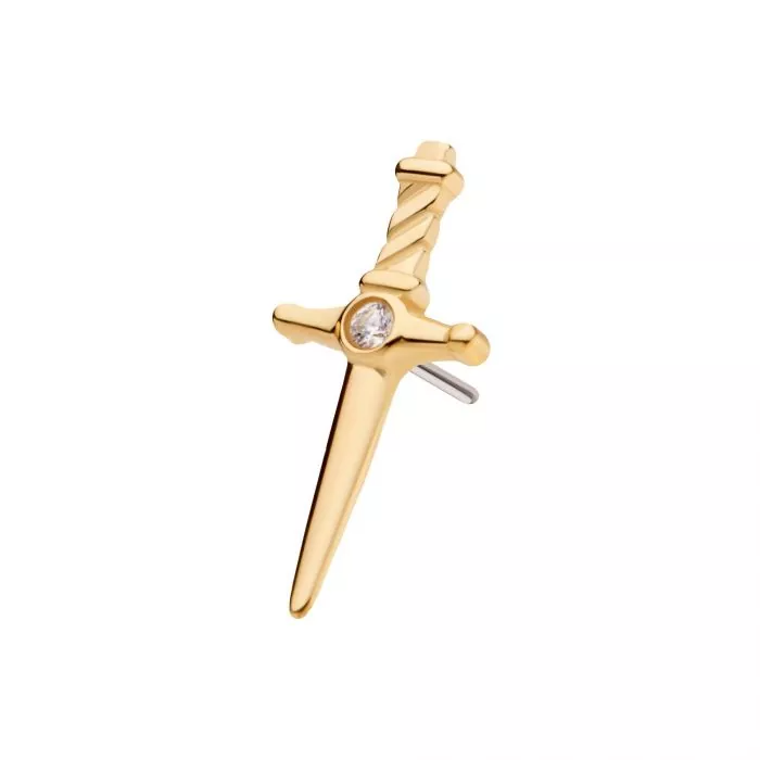 14k Gold Dagger w/ Swarovski® Center