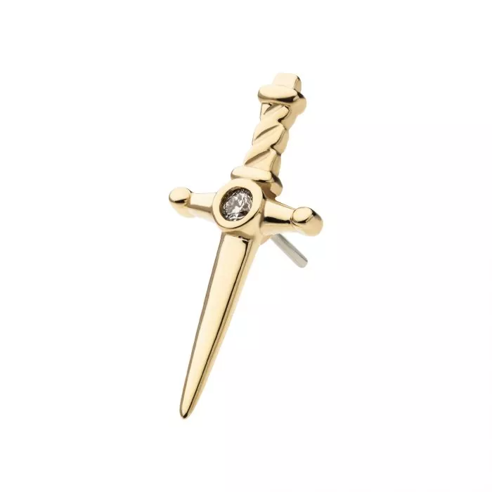 14k Gold & Diamond Center Dagger