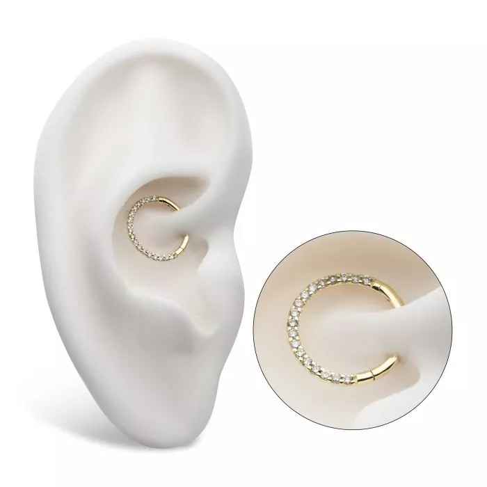 14k Gold Forward-Facing Diamond Clicker