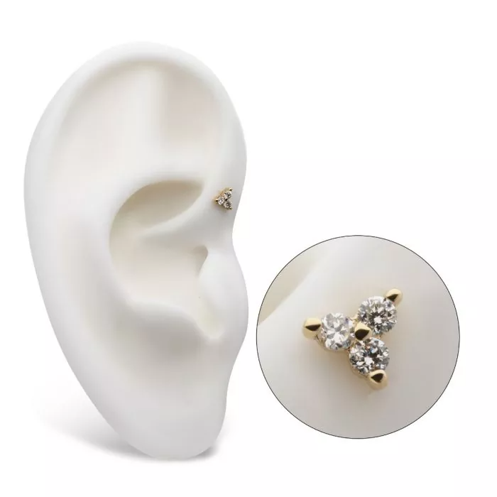 14k Gold & Diamond Trinity