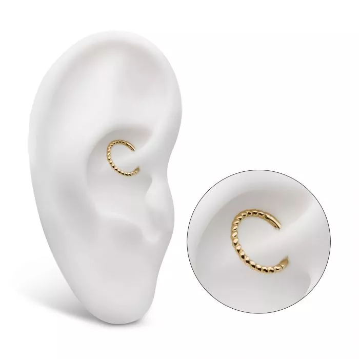 14k Gold Twisted Rope Clicker