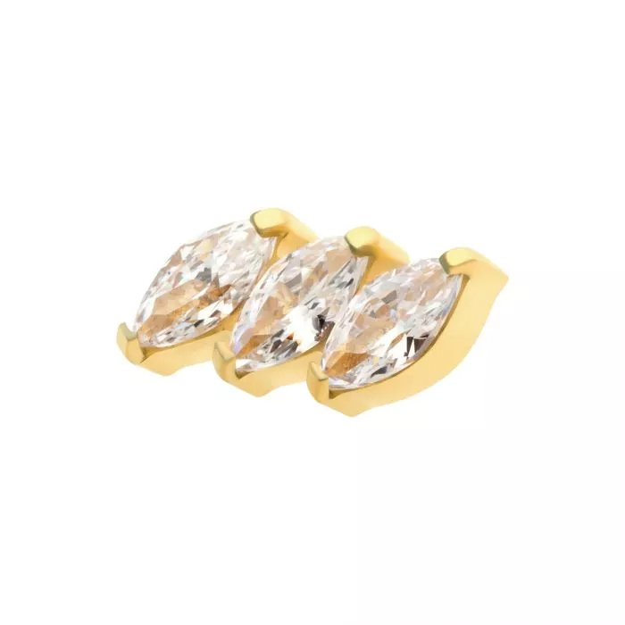 3-Gem Diagonal Marquise Cluster