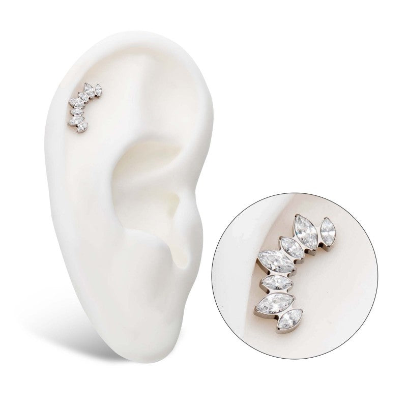 7-Gem Tapered Marquise Swarovski® Cluster