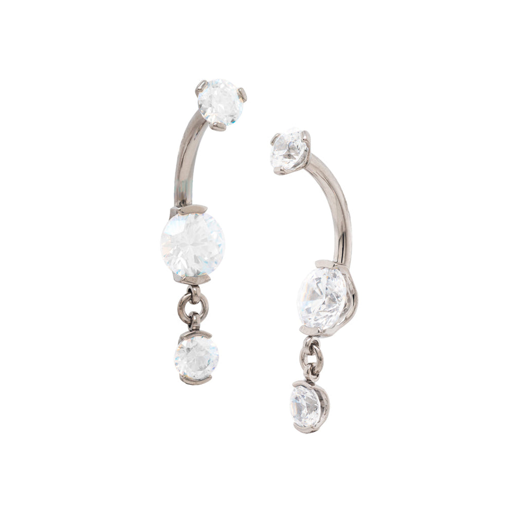 Prong Navel Barbell w/ Dangle