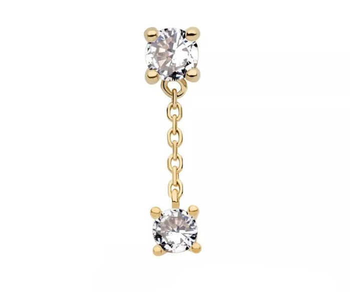 14k Gold Double Prong Dangle