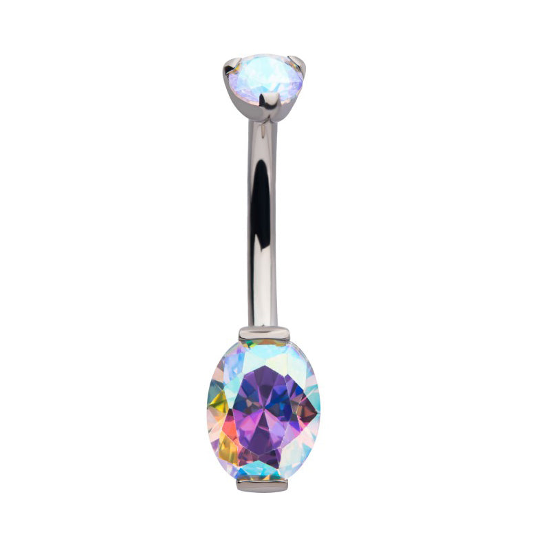 Oval Prong Navel Barbell
