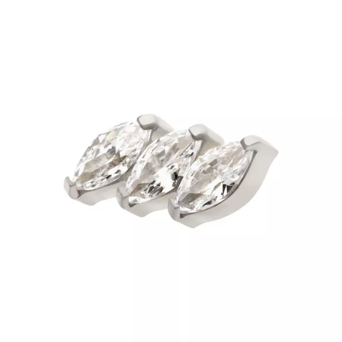 3-Gem Diagonal Marquise Cluster