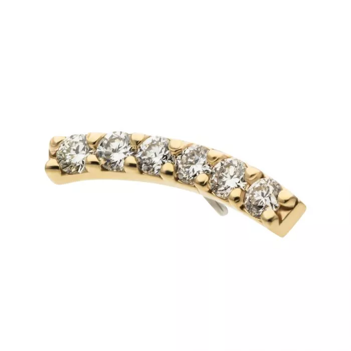 14k Gold Curved Diamond Cluster