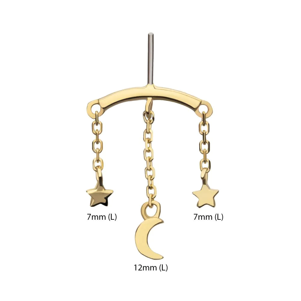 Moon + Stars Hidden Helix/Conch Dangle