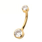 24k Gold Bezel Navel Barbell