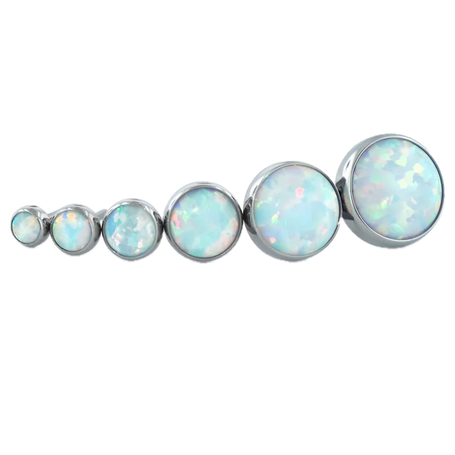 Bezel-Set Cabochon White Opal