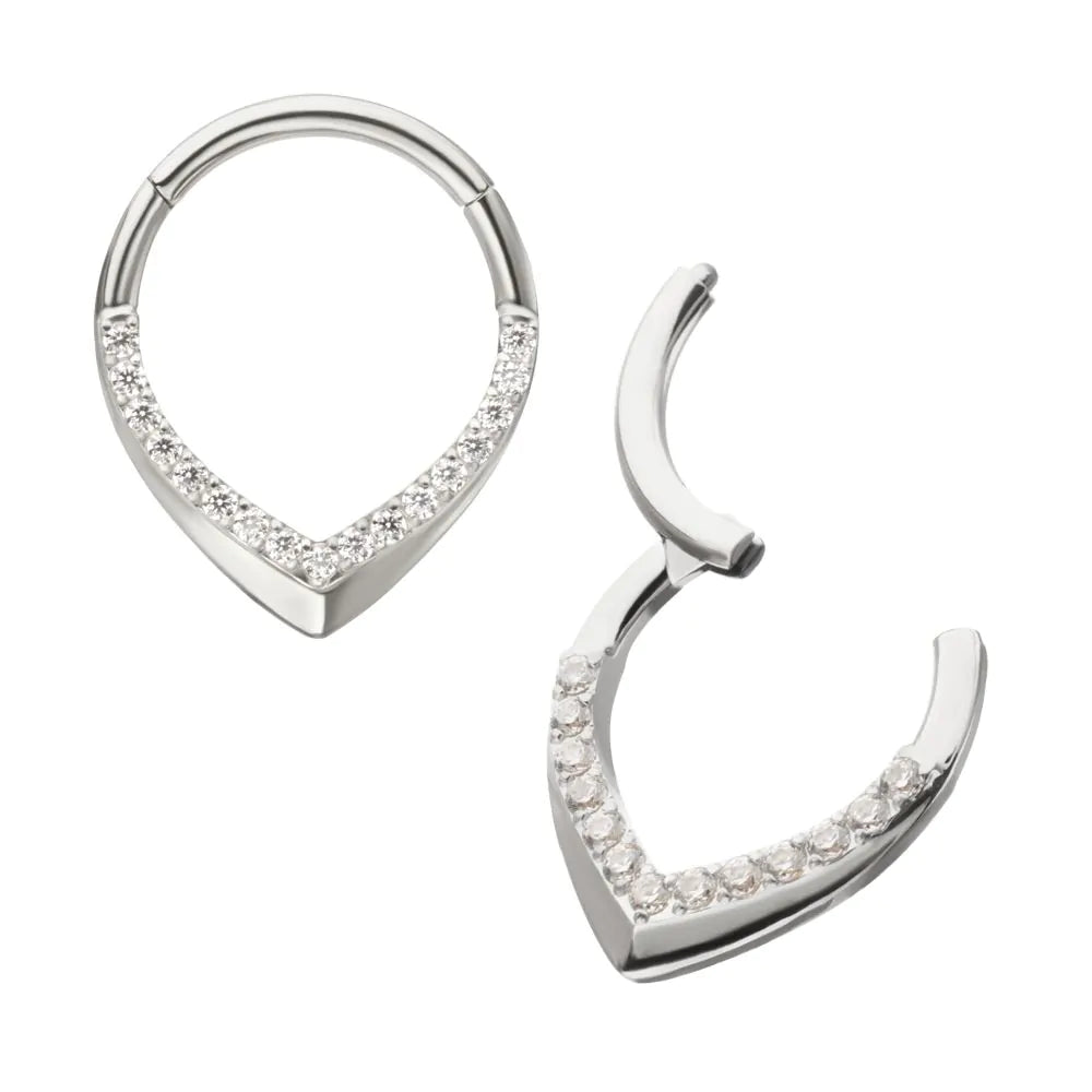 V-Shape Pave Gem Clicker