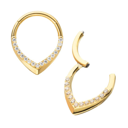 V-Shape Pave Gem Clicker