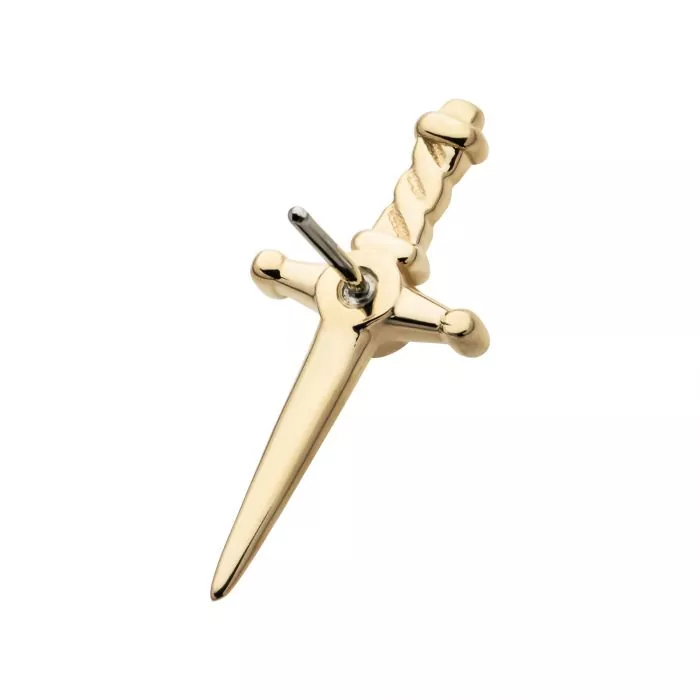 Perfect Image | Invictus 14k Gold & Diamond Dagger Stud Earring ...
