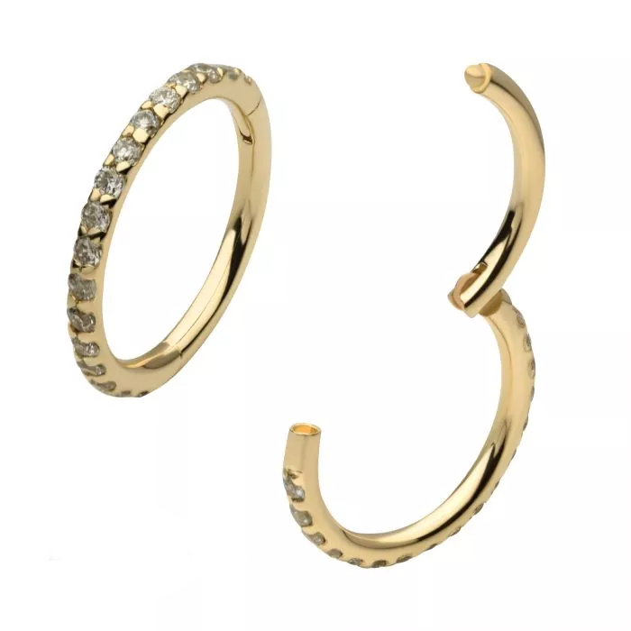 14k Gold Outward-Facing Diamond Clicker