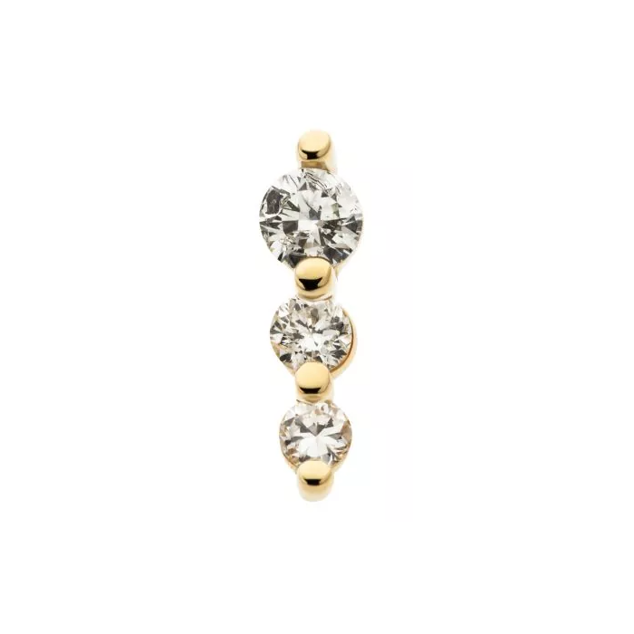 14k Gold Vertical Diamond Cluster