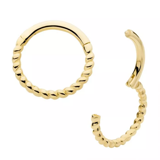 14k Gold Twisted Rope Clicker