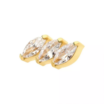 3-Gem Diagonal Marquise Cluster