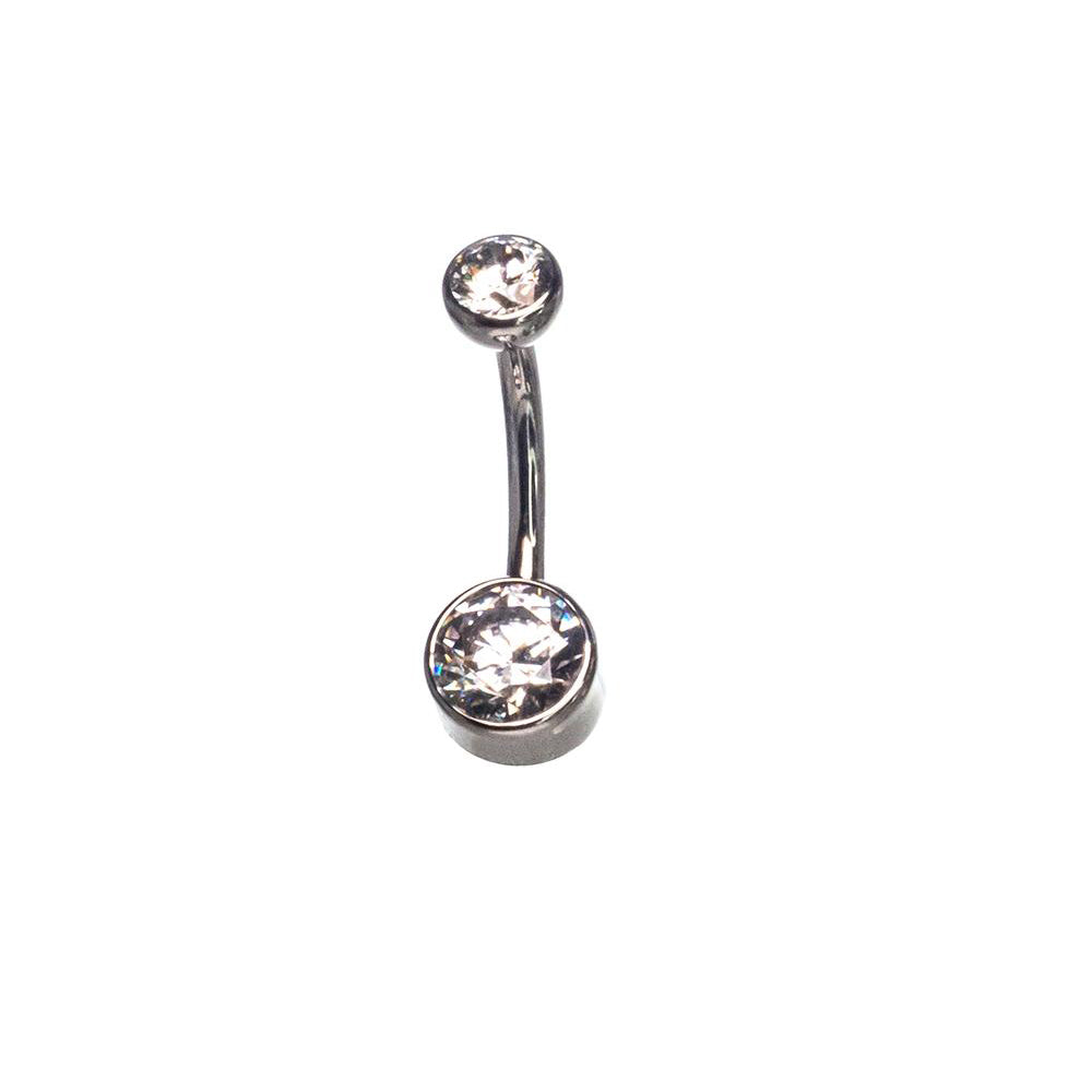 Perfect Image Industrial Strength Body Jewelry Bezel Navel Barbell