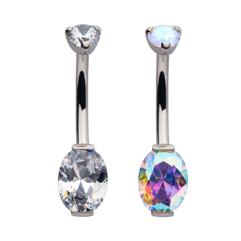 Oval Prong Navel Barbell