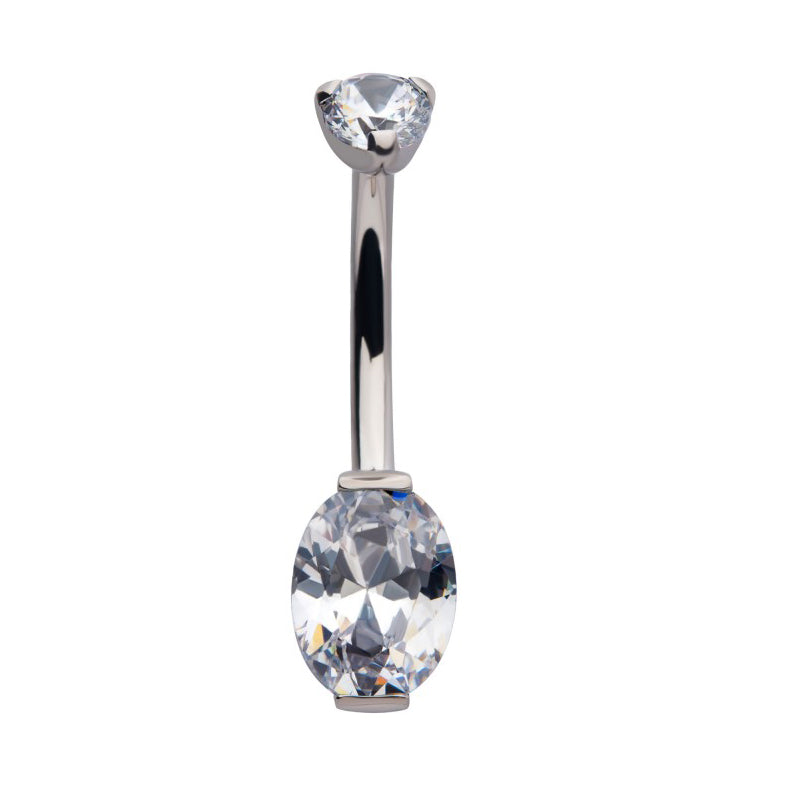 Oval Prong Navel Barbell