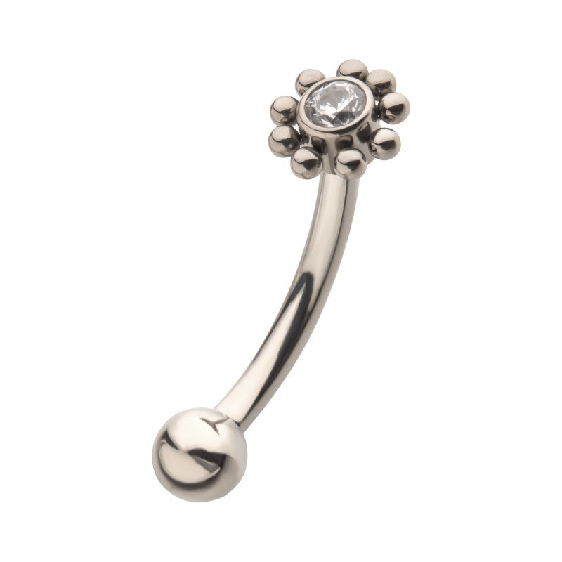 Flower Top Curved Barbell