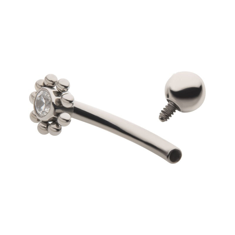 Flower Top Curved Barbell